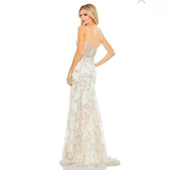Mac Duggal 68180 Floral Beadwork Sheer Bodice Dress size 4 NEW $598 - Picture 4 of 17